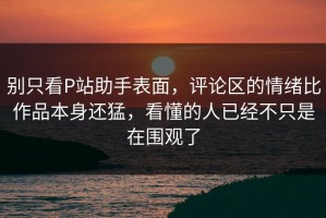 别只看P站助手表面，评论区的情绪比作品本身还猛，看懂的人已经不只是在围观了