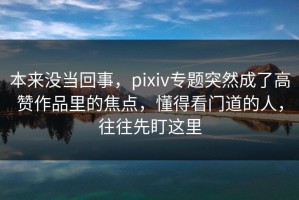 本来没当回事，pixiv专题突然成了高赞作品里的焦点，懂得看门道的人，往往先盯这里