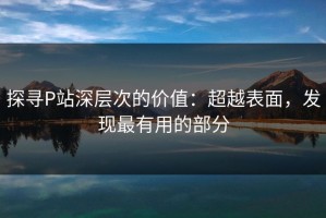 探寻P站深层次的价值：超越表面，发现最有用的部分