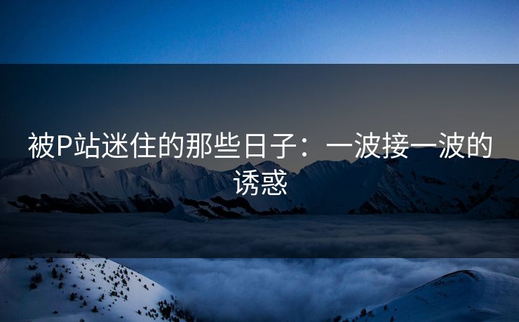 被P站迷住的那些日子：一波接一波的诱惑