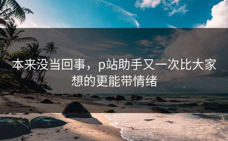 本来没当回事，p站助手又一次比大家想的更能带情绪