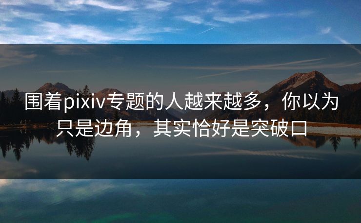 围着pixiv专题的人越来越多,你以为只是边角,其实恰好是突破口 围着pixiv专题的人越来越多,你以为只是边角,其实恰好是突破口