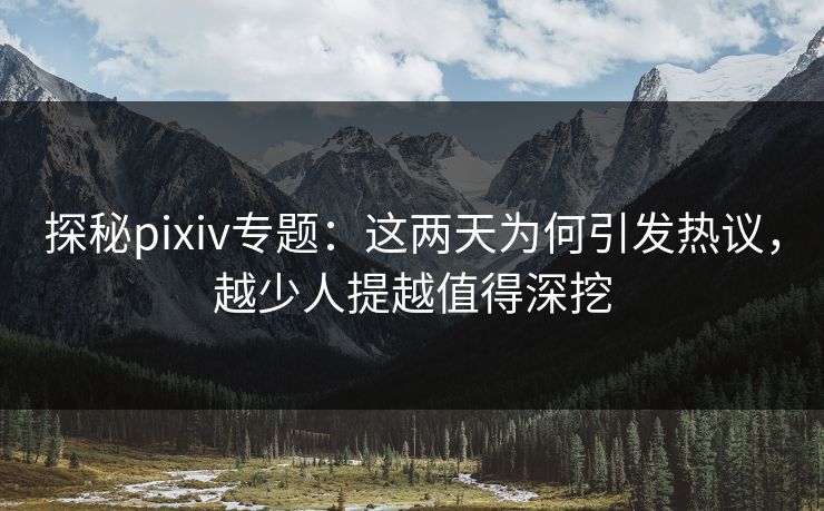 探秘pixiv专题:这两天为何引发热议,越少人提越值得深挖 探秘pixiv专题:这两天为何引发热议,越少人提越值得深挖