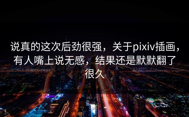 说真的这次后劲很强,关于pixiv插画,有人嘴上说无感,结果还是默默翻了很久 说真的这次后劲很强,关于pixiv插画,有人嘴上说无感,结果还是默默翻了很久