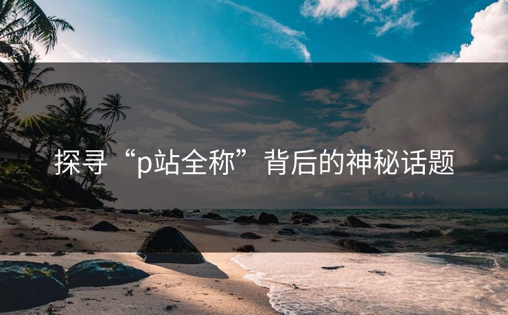探寻“p站全称”背后的神秘话题