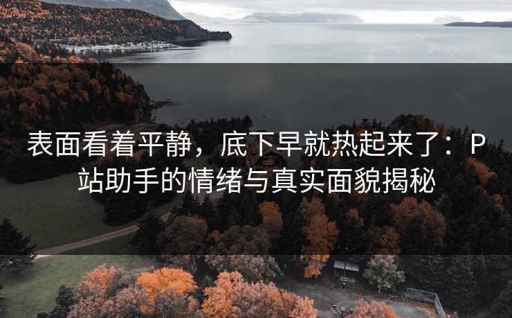 表面看着平静，底下早就热起来了：P站助手的情绪与真实面貌揭秘